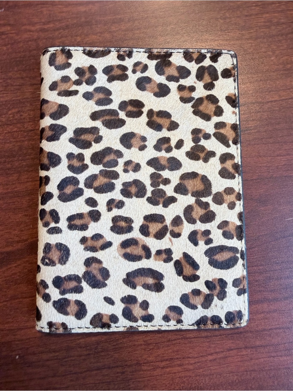 J.Crew Leopard Calf Hair Passport Holder Travel Wallet